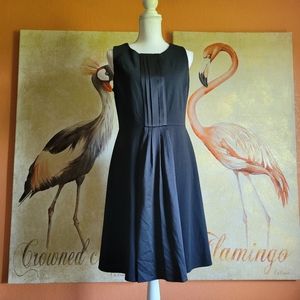 Max and Cleo Little Black Dress Pleated Sleeveless Zipper Back 10